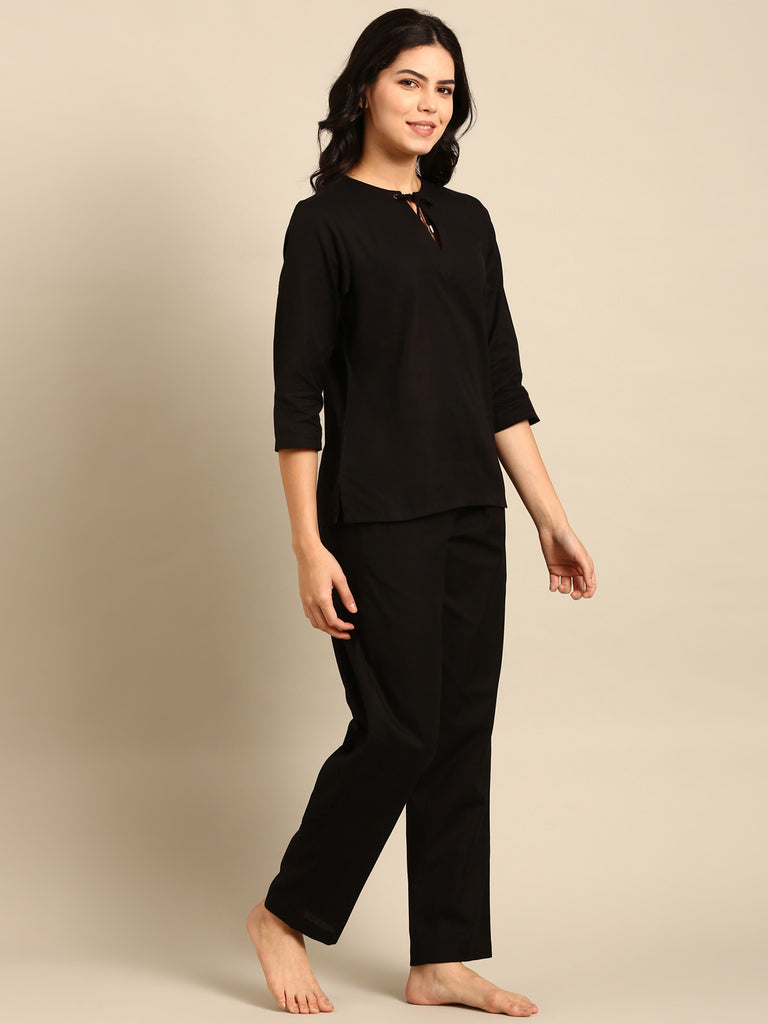 Midnight Black Pure Cotton Coords-Luxe Cotton Coords-Bannoswagger