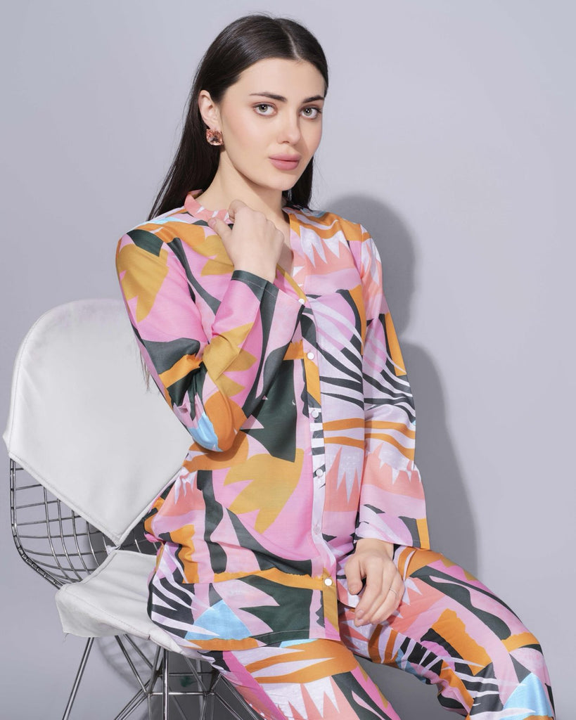 Muslin Coords- Tropical Abstract Pink-Muslin Lounge-Bannoswagger