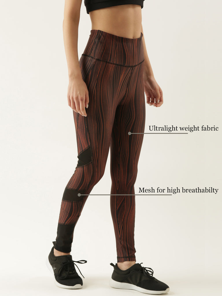 Abstract Printed Highwaist Tights With A Pocket