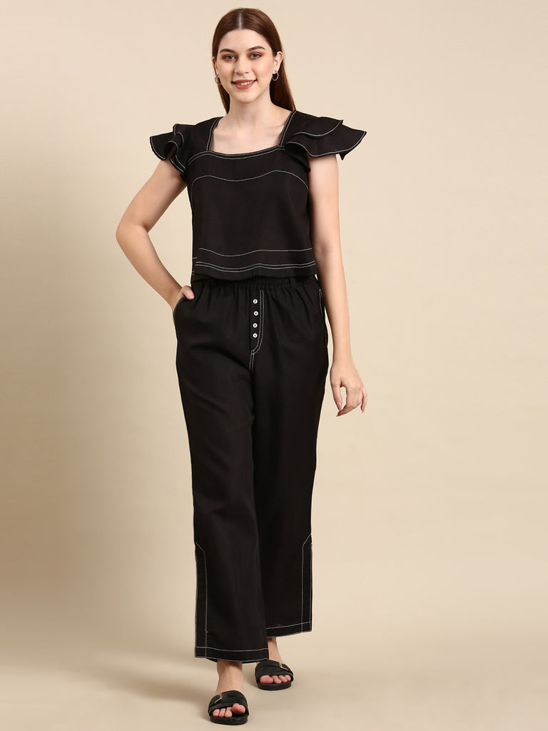 Pretty in Black: Linen Coords-COORDS-Bannoswagger