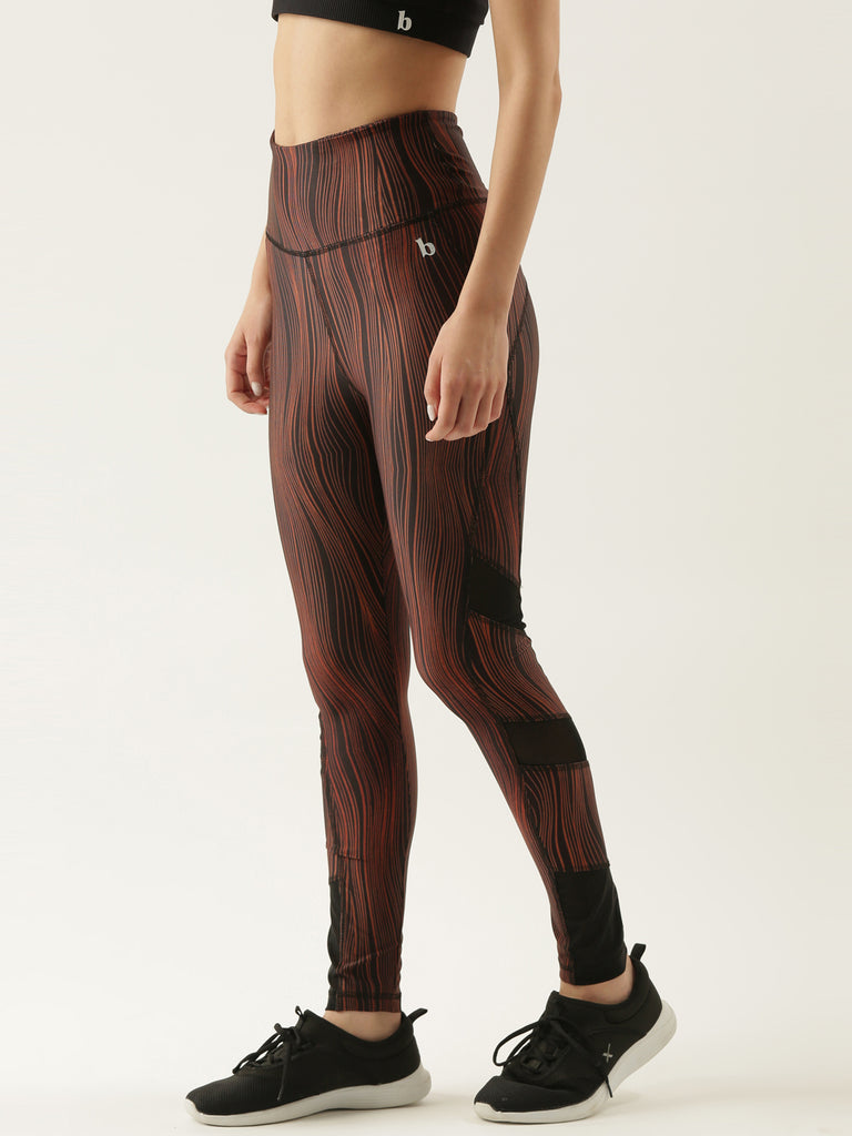 Abstract Printed Highwaist Tights With A Pocket