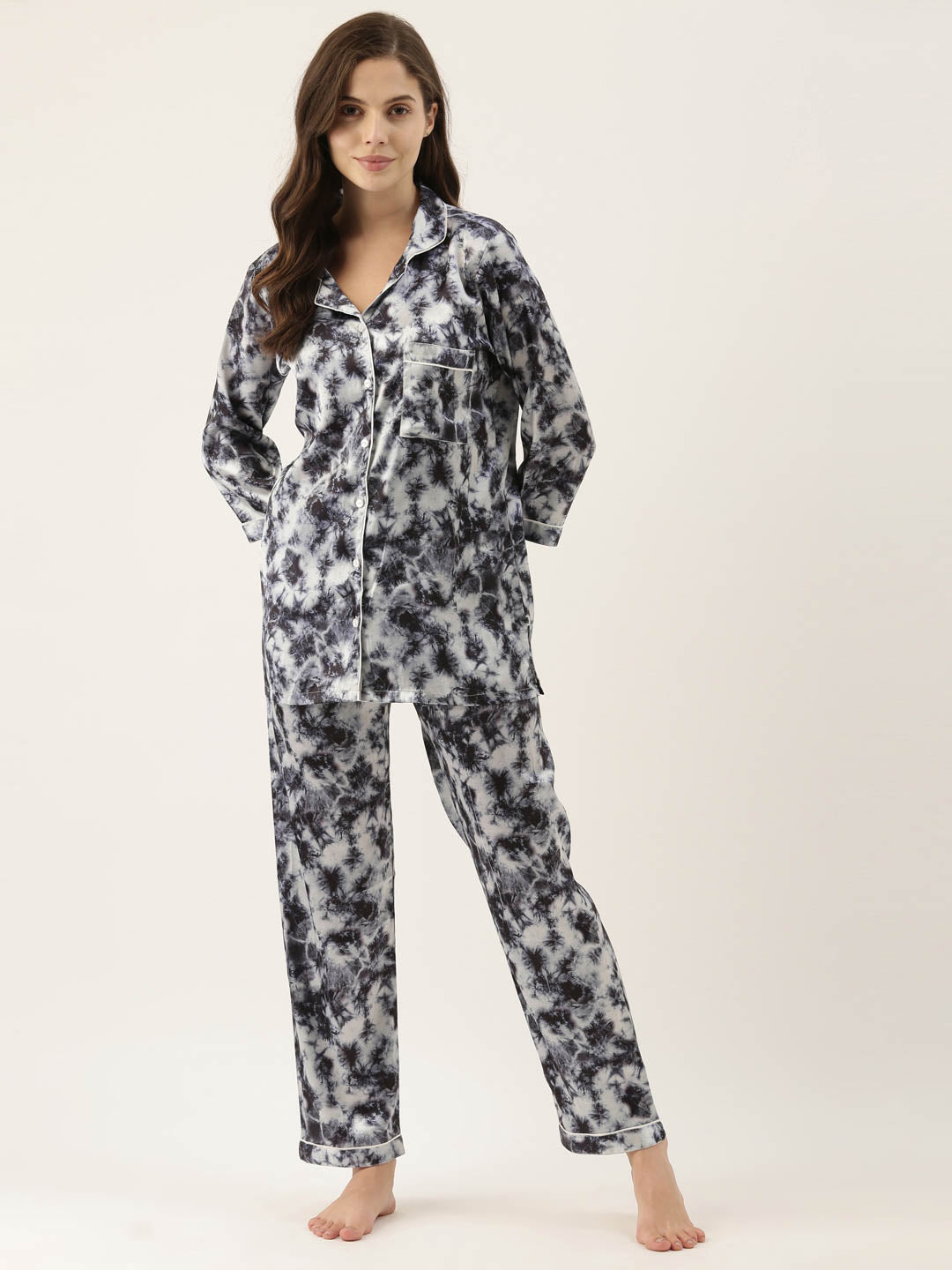 Trending Tiger/Leopard Print Night Suit Shirt & Pyjama set for women